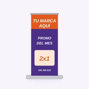 Banner rollscreen con promoción para negocio (imagen referencial)