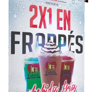 Banner colgante con promoción para cafetería