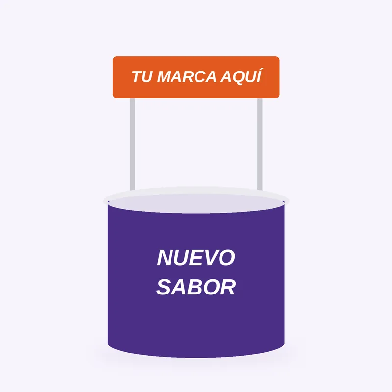 Stand curvo de PVC para ferias y promociones (imagen referencial)